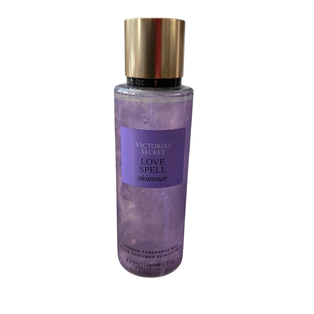 Victoria's Secret Love Spell Shimmer Mist in Purple and Gold